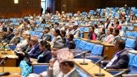 बजेट अधिवेशन : नयाँ संसद् भवनको मुख्य सभाकक्षमा बसाईदै
