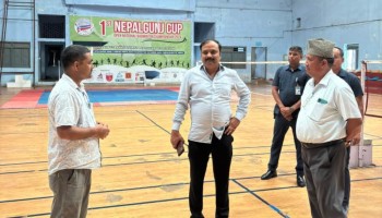 आर्थिक मामिला तथा कानुनमन्त्री अग्रवालद्धारा नेपालगन्ज रंगशाला निरिक्षण 