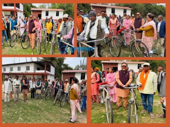 बैजनाथ गाउँपालिकाले ३६ जना बड्घर र चौकीदारलाई बाँड्यो साईकल