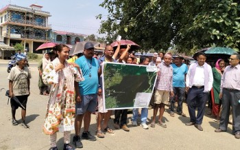 विद्युत प्रसारण लाईन बस्तीमाथि परेको भन्दै बानियाभारका स्थानीय आन्दोलित