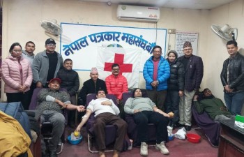 पत्रकार महासंघले गर्यो ३० पिन्ट रगत संकलन, रक्तदाता जयसवाल सम्मानित