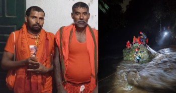 मध्यराति बोलबम नुहाउने क्रममा सुन्दरीजलमा फसेका पाँच जनाको सेनाद्धारा उद्धार