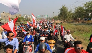 बाँके १ का तीनवटै पालिकामा कांग्रेसले निकाल्यो बृहत र्याली