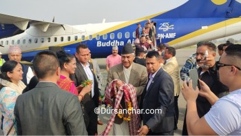 कांग्रेस सभापति देउवालाई नेपालगन्ज विमानस्थलमा यसरी गरियो स्वागत-(फोटो फिचर)