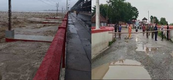 कोशी ब्यारेजमा खतराको तह पार, सवारी आवागमनमा रोक लगाइयो
