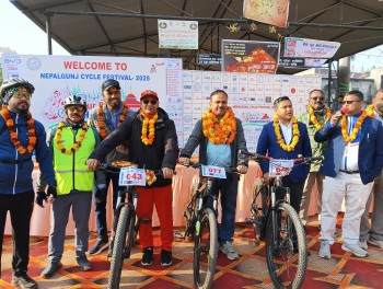 बर्दिया पुगे ‘टुर डे ठाकुरद्वारा’का साइकल यात्री 