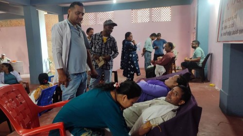 कांग्रेस बाँकेको रक्तदानबाट ४५ पिन्ट रगत संकलन 