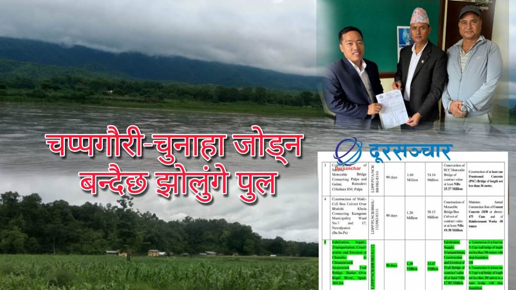 चप्परगौरी–चुनाहा घाटमा झोलुंगे पुलको ठेक्का 