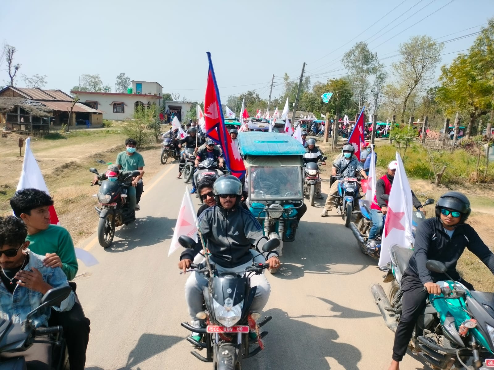 दिपक जि.एम. लाई जिताउन खजुरामा नेकपाको बृहत र्याली