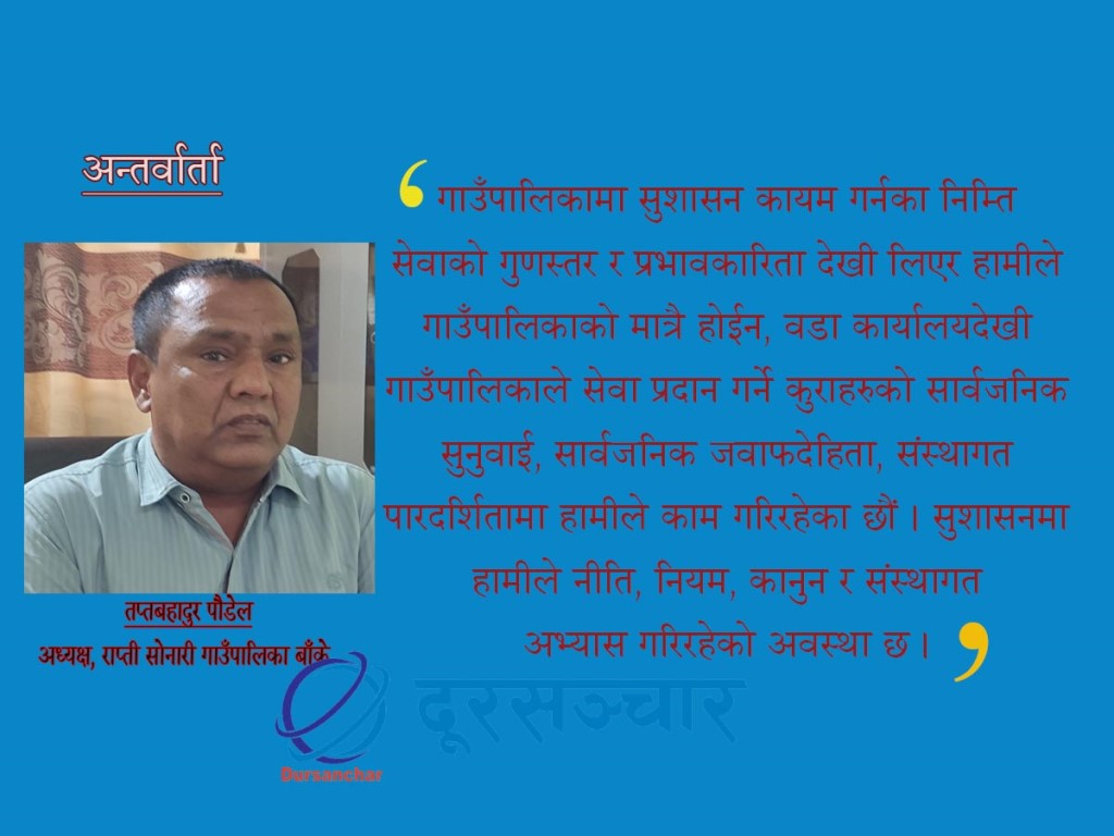 ‘सबैको सहयोगले राप्ती सोनारीको समृद्धि र विकास हुन्छ’
